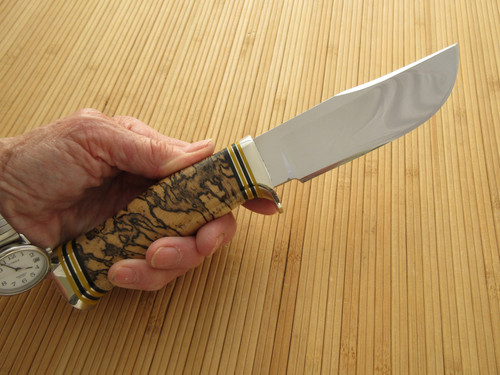 Spaulted Hackberry Trailing Point Hunter | Randy Lee Knives