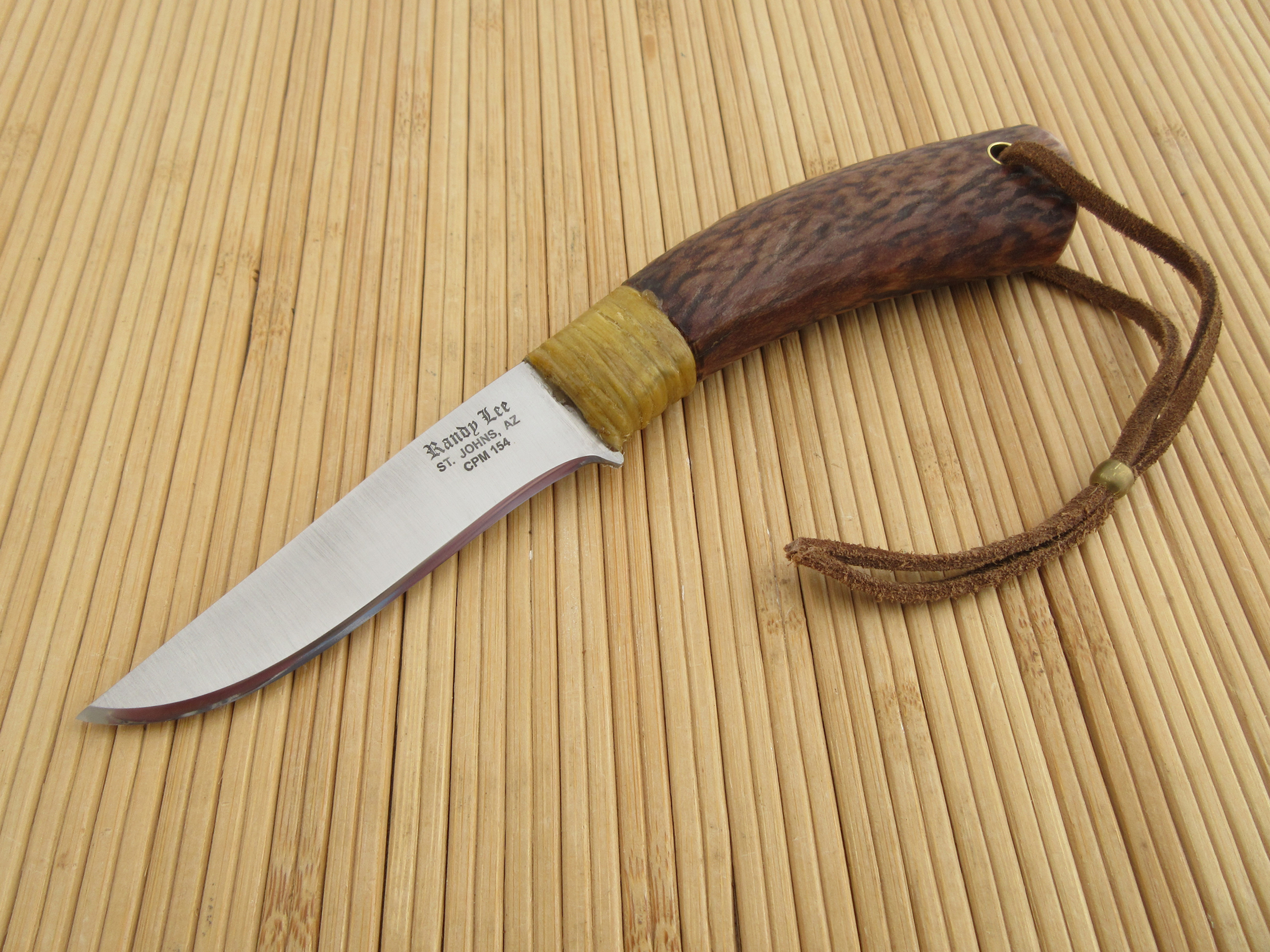 Dyed Mule Deer Antler Flat Blade Utility Hunter