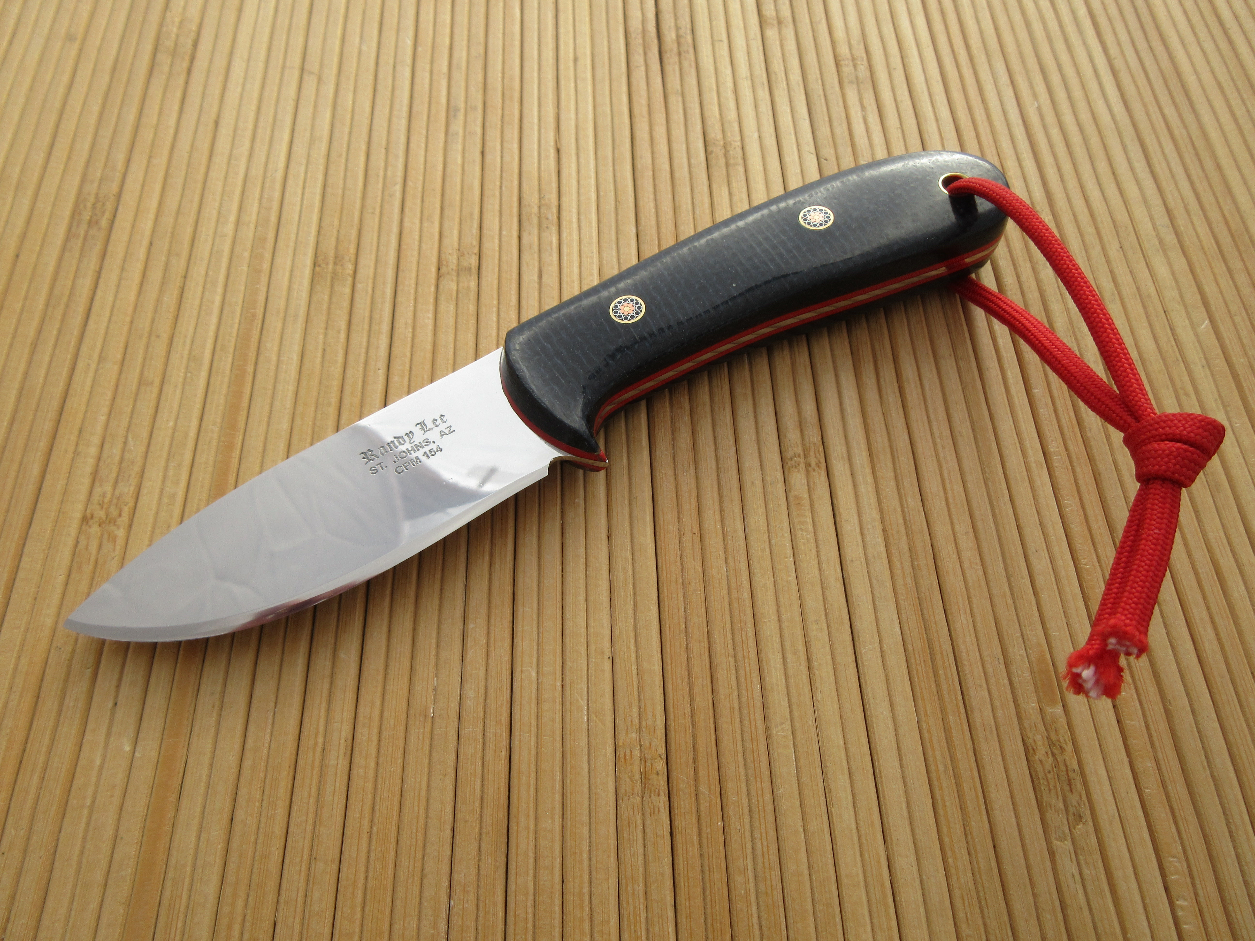 Navy Burlap G-10 Drop Point Flat Blade Hunter