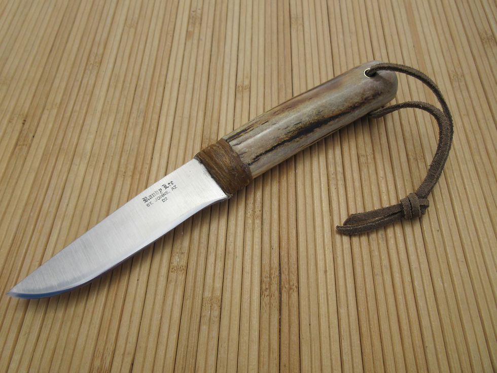 Burnished Mule Deer Antler Flat Blade Utility Hunter