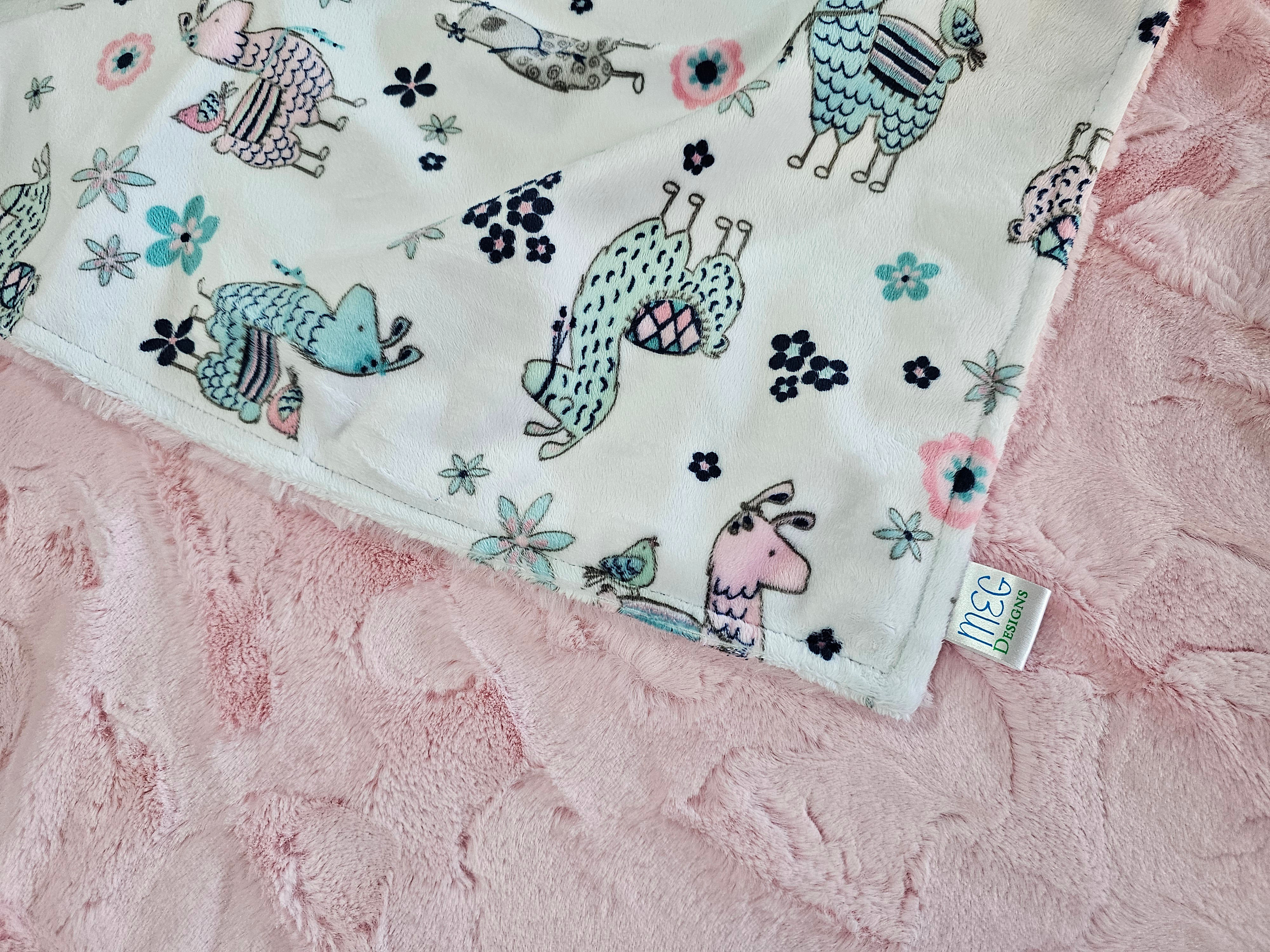 Blanket Small - Blush Llama Llama