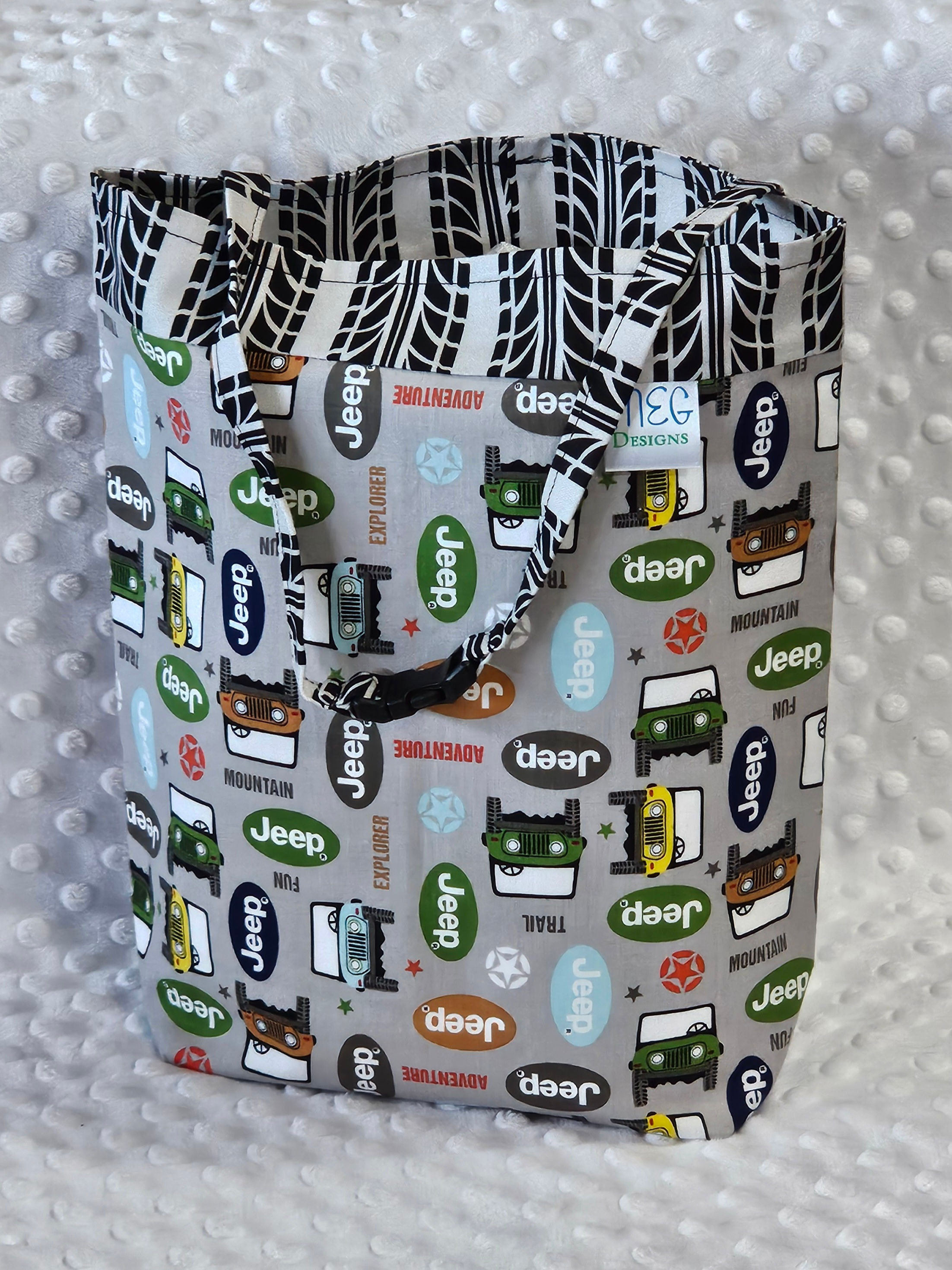 Car Trash Bag - Gray Jeep