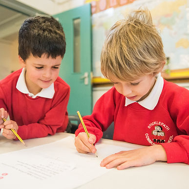 Children working on Mathematics