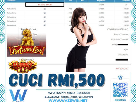 🤡Bossku Cuci ✨RM 1,500✨ Di 🤑PUSSY888🤑🎮Game Dimain Adalah 🌳🦁FORTUNE LION🦁