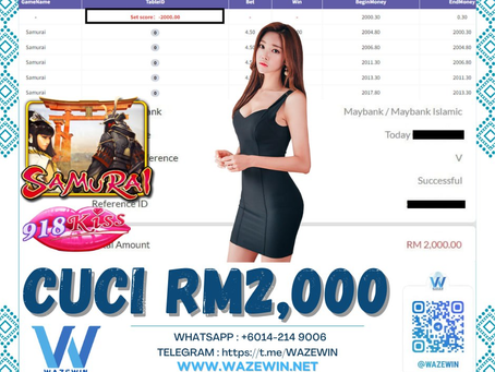 Mesin Wazewin meletopp!‼️😍😍😍⚔️SAMURAI⚔️🎮918KISS🎮😎Game Pecah Bossku Berjaya Cuci Total RM 2,000😎Jarang2 Mengecewakan Bossku🔥‼️‼️Mantappp Padu Terbaik 👍👍👍