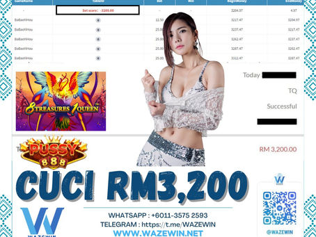 🤑Bossku Berjaya Cuci ✨RM 3,200✨🤑♣️PUSSY888♣️ ❤️‍🔥8 TREASURE 1 QUEEN❤️‍🔥