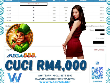 📛Perghhhh📛Mesin Wazewin Meletop📛👍Bossku Cuci ✨RM 4,000✨ Di 💰🎲🎲🎲💰🎮Game Dimain Adalah  🌿IRELAND🌿💫Terbaik pejuang handalan 💫👍Tunggu Apa Lagi⁉️Mari Cuba ONG Anda👍