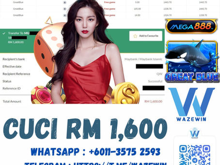 🪙Bossku Cuci ✨RM 1,600✨ Di 🤑MEGA888🤑🤑Game Dimain Adalah 🐋GREAT BLUE🐋