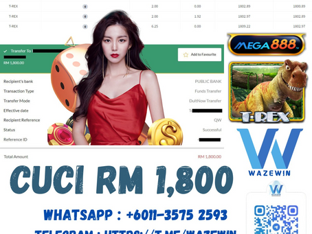 👻Bossku Cuci RM 1,800 Di 🎮MEGA888🎮 🤑Game Dimain Adalah 🦖T-REX 🦖