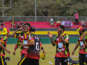 Vanuatu U19 men's cricket team competing against Samoa in the EAP Division 2 qualifier.