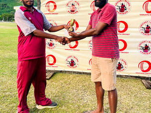 Players from Independence Park Cricket Club celebrate after winning the 2026 Port Vila District Cricket Championship. The championship concluded with Independence Park defeating Seaside Cricket Club by seven wickets in the final, while Fres Wota 4 Cricket Club claimed third place with a 117-run victory over Fres Wota 5. The event also featured a prize presentation ceremony recognizing the top four teams and outstanding individual performers, including Most Valuable Player Hildon Tari Ulu.