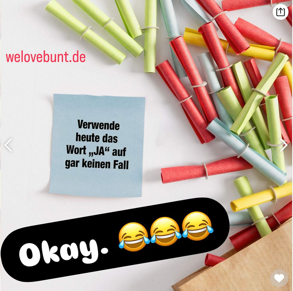 Miniaturbild: Verwende heute das Wort "JA" auf gar keinen Fall, Bunte Lose bedruckt, witzige Geschenke, bunt