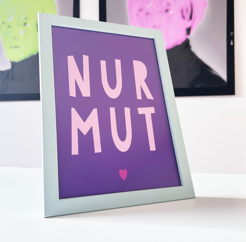 Poster. Nur Mut. Lila. Modern