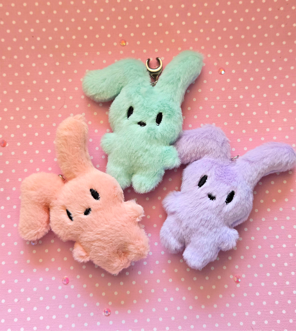 Thumbnail: Giant Plush Pastel Bunny Saddles Earweights (2g-1 3/16")🐰 