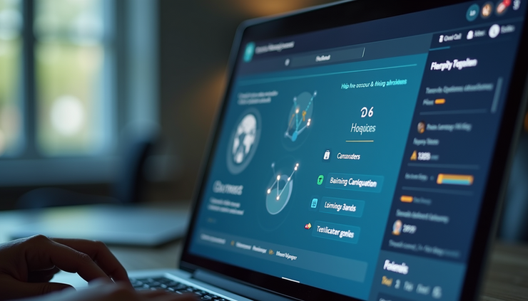 Close-up view of a laptop screen showing AI recruiting software in action