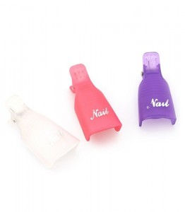 Thumbnail: Plastic Nail Art Soak Off Cap Clip - 10pcs