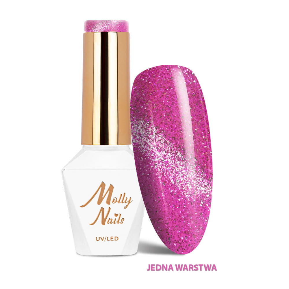 254. Glacier Crush Cat Eye Fuchsia LED/UV Gel Polish Molly Nails HEMA/Di