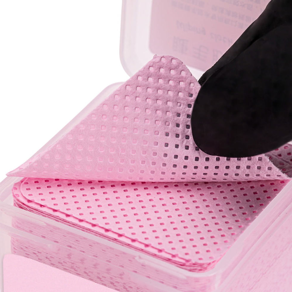 Thumbnail: Perforated Lint-Free Nail Wipes – Molly Nails Pink, 5 × 5 cm, 200 pcs