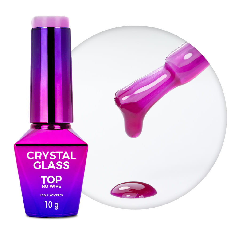 Purple Crystal Glass Colour Top Coat No Wipe HEMA/Di-HEMA Free • 10g