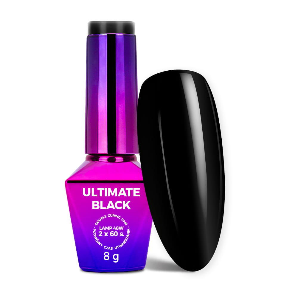 Ultimate Black Gel Polish MollyNails 10g HEMA/Di-HEMA Free 8g