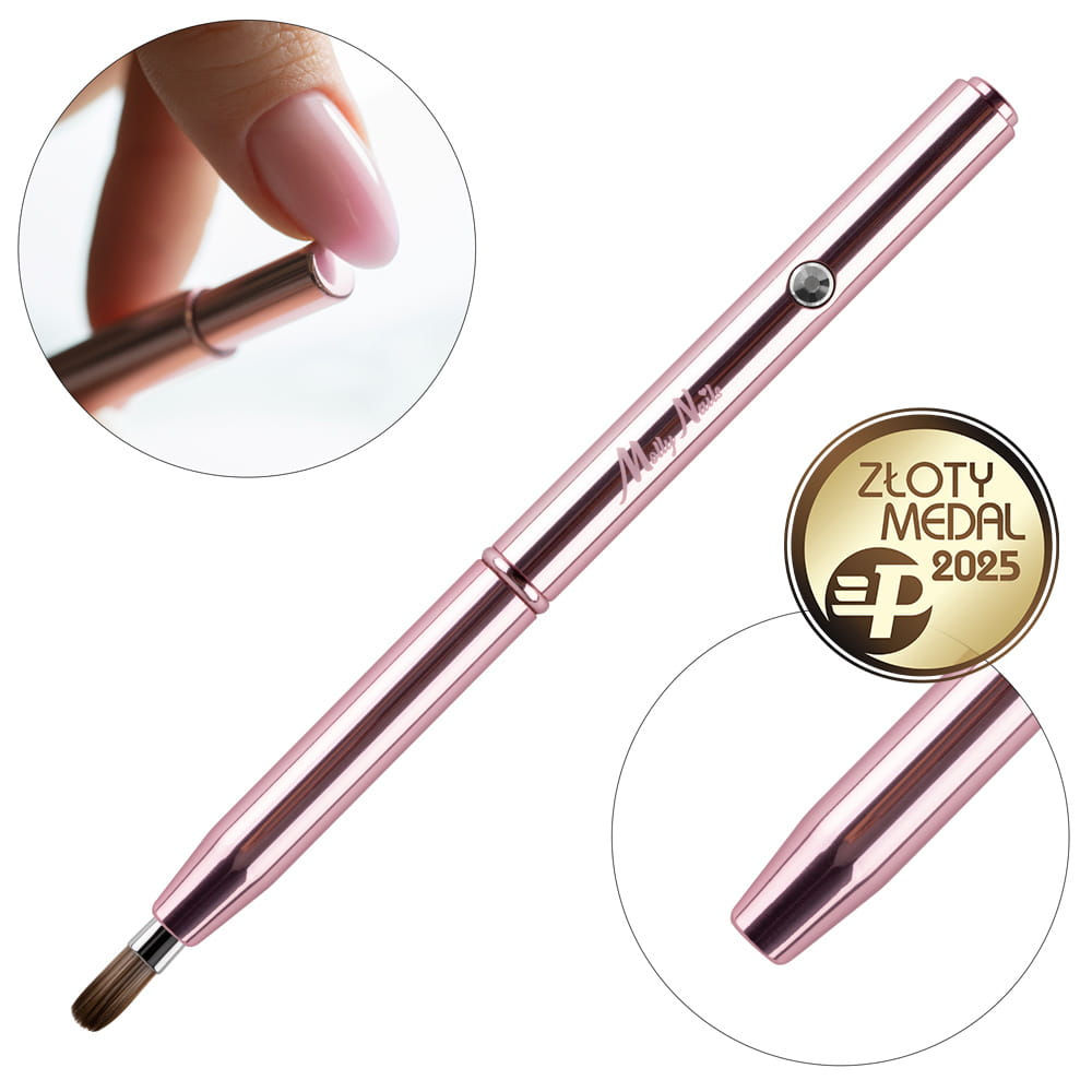 Oval Pro Gel Automatic Brush Rose Gold – Molly Nails No. 6