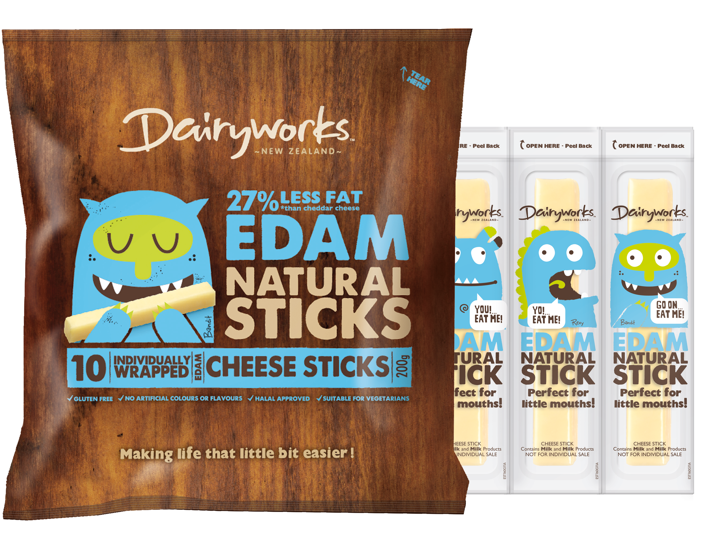 Dairyworks Edam Natural Cheese Sticks 200g