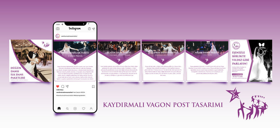 Instagram için kaydırmalı vagon post tasarımı