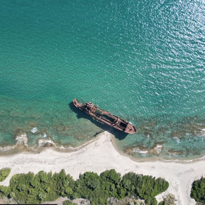 Dimitrios Shipwreck, Valtaki Beach, Laconia region, Peloponnese peninsula.