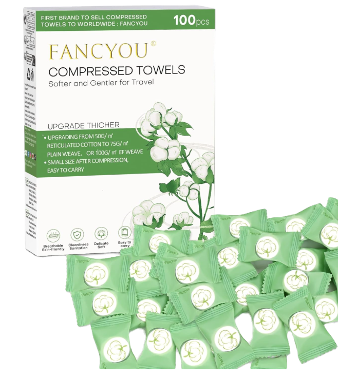 Compressed/expanding towels