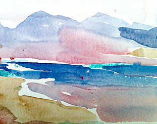 Dead Sea Landscape Watercolor Fine Art Painting