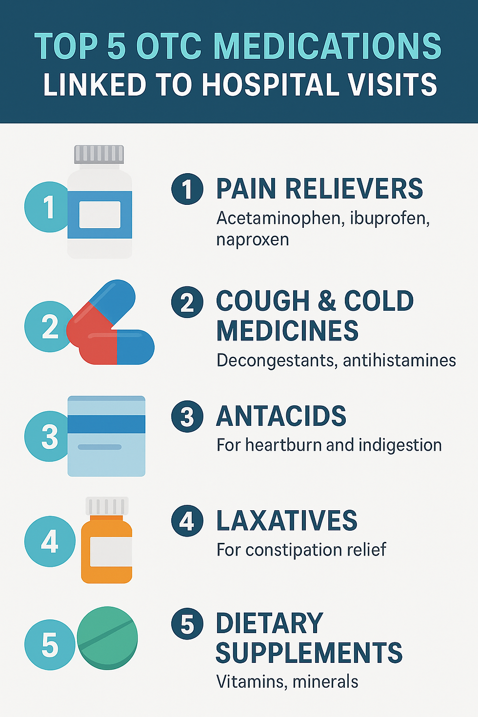 Chart showing common OTC meds and associated hospitalizations