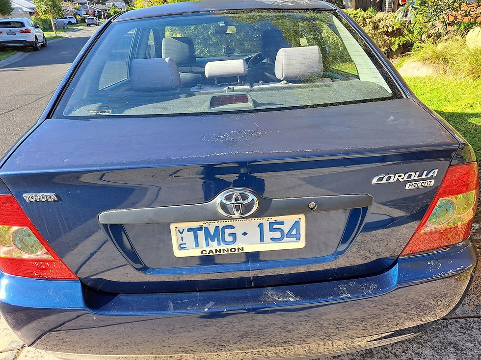 2005 Toyota Corolla Ascent sedan donor - rear exterior