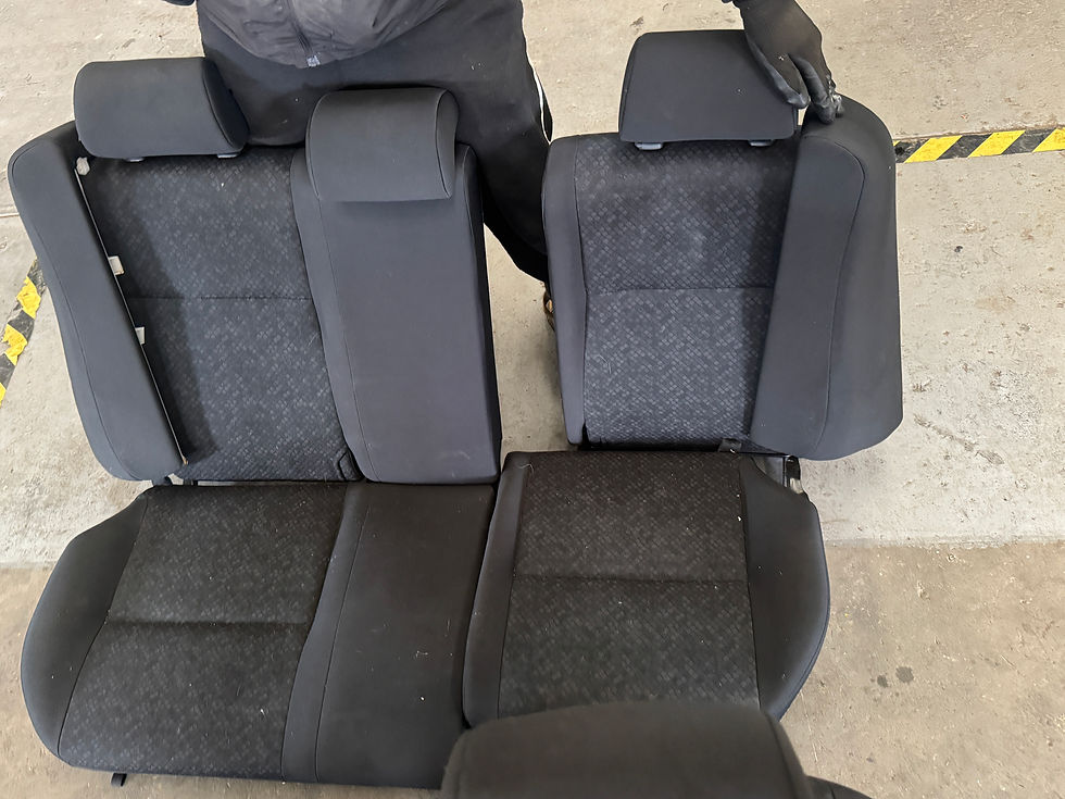 Thumbnail: Toyota Corolla 2001-2007 Complete Seat Set Front & Rear Black Cloth Genuine