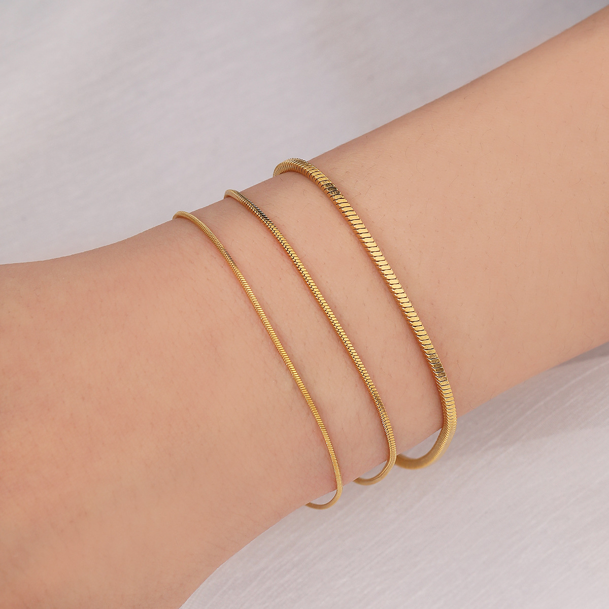 Elegant Gold-Plated Titanium Bracelet