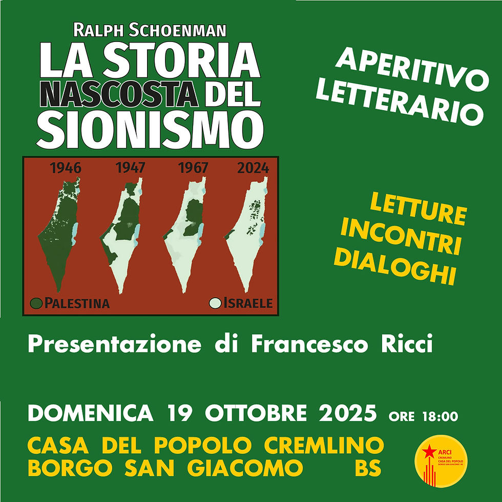 BRESCIA - Aperitivo letterario con presentazione del libro "La storia nascosta del sionismo"
