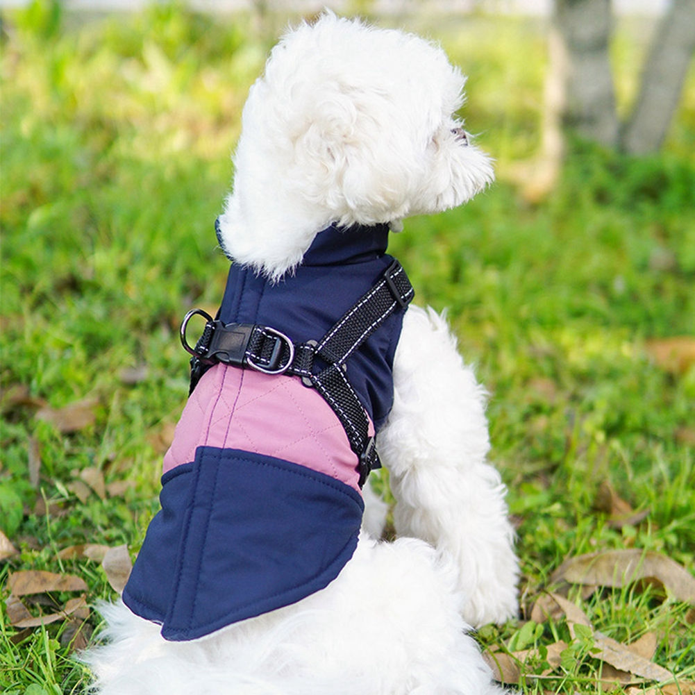 Reflective Thickened Velvet Dog Chest Vest Harness