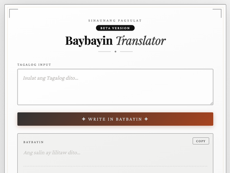 Baybayin Translator