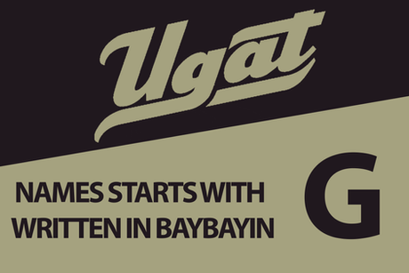 Names that starts with G Written in Baybayin