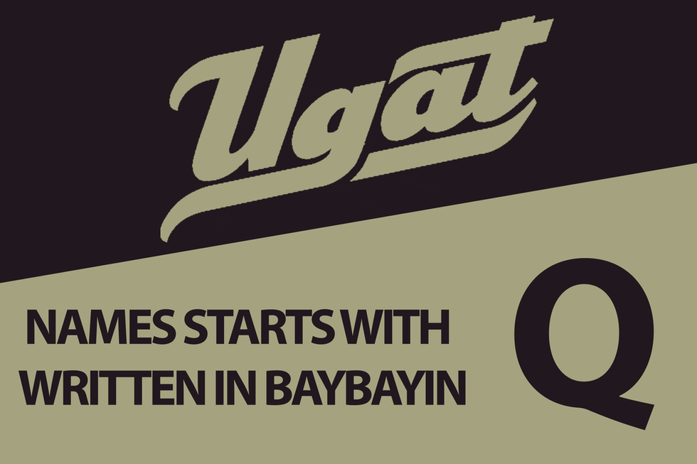 Names that starts with Q Written in Baybayin