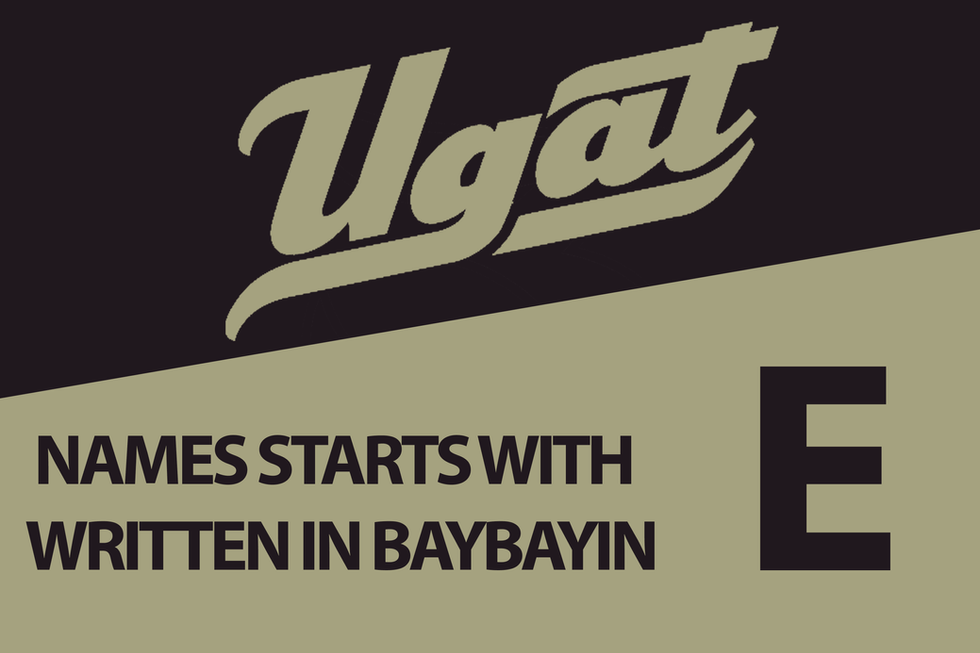 Names that starts with E Written in Baybayin