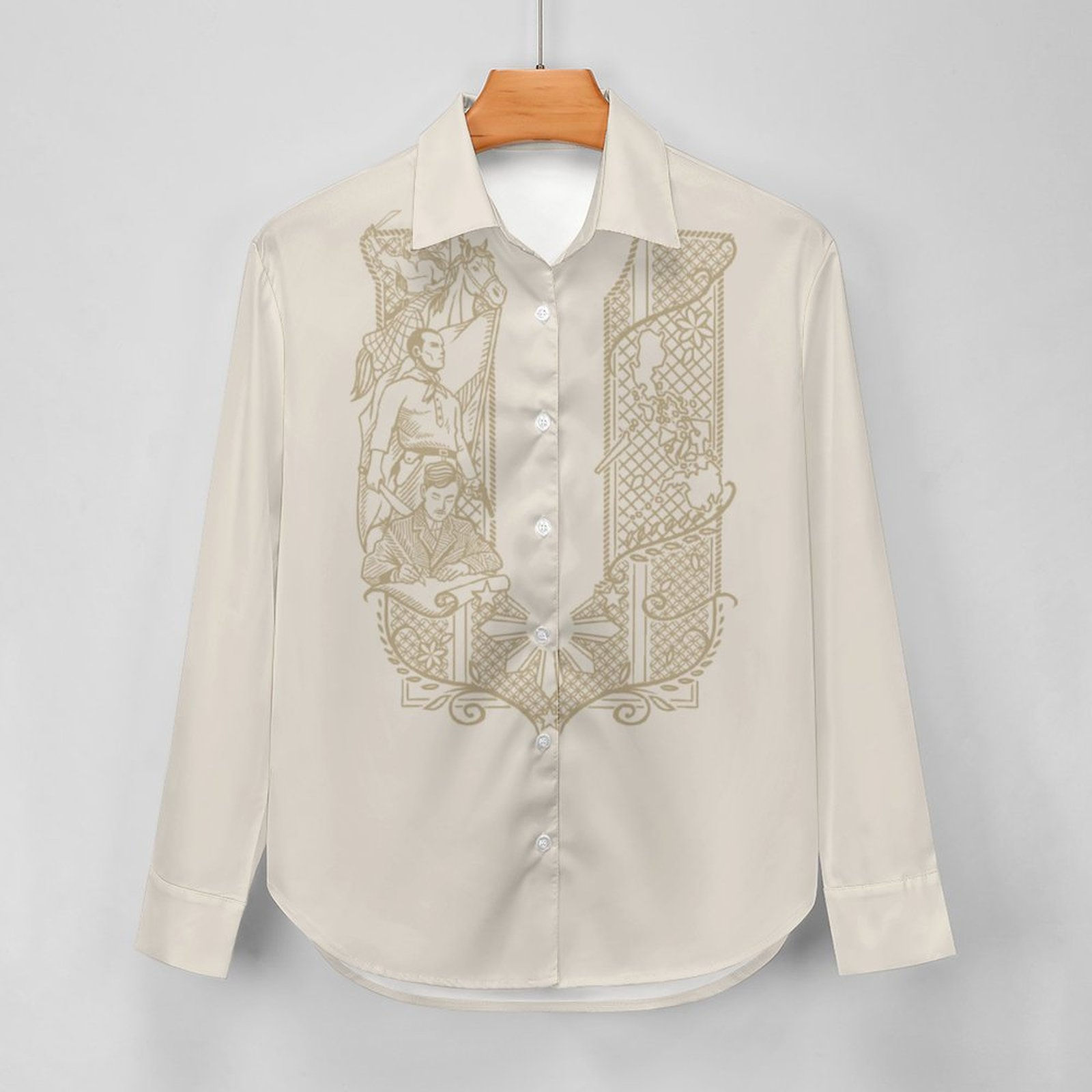 Bayani Women Casual Long Sleeve Shirts / Tan