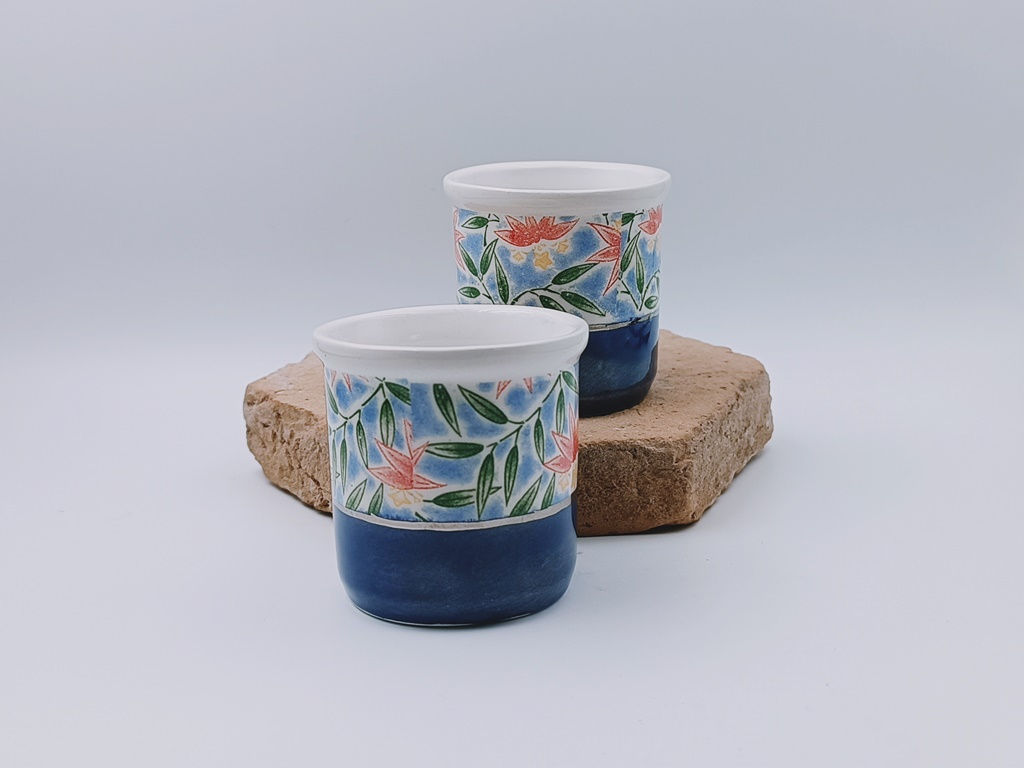 Tasses à café expresso -duo- en faïence "Samoa"