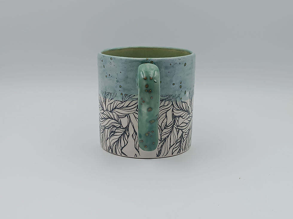 Miniature : Mug droit en faïence "Green tea"