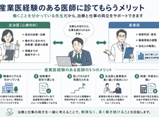 産業医経験のある医師に診てもらうメリット|働く人が心療内科を選ぶなら、"働くこと"を分かっている先生を