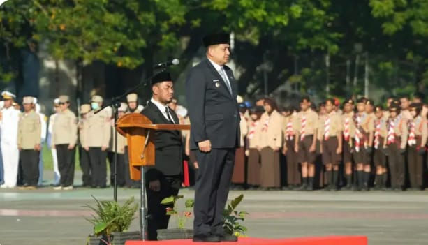 Wali kota Makassar Pimpin Upacara Hari Lahir Pancasila Di Tribun Lapangan Karebosi
