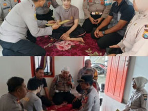 Sebagai bentuk kepedulian Kapolsek Somba Opu Polres Gowa jenguk personil polri yang sakit di wilayahnya