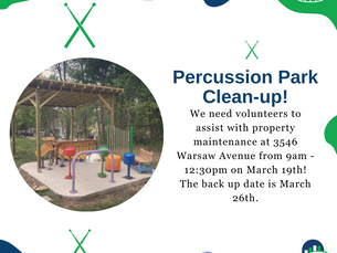 Percussion Park Clean-Up March 19th
