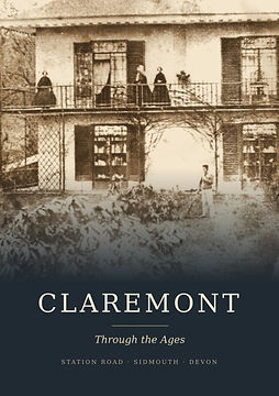 Cover of Claremont: Through the Ages by James Ogilvy Leacock, showing three ladies on the balcony of Claremont