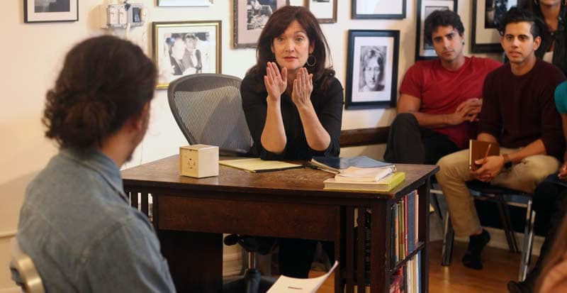 students in the Meisner summer acting program during class at the studio with Karen Chamberlain