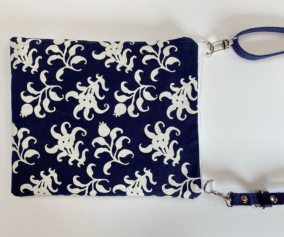 Thumbnail: Scattered Thistle on Blue Crossbody Bag